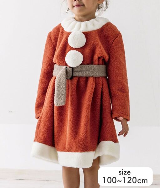 【クリスマス】サンタワンピ:100~120cm ワンピース