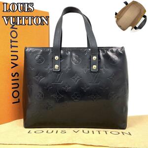 【極美品】LOUIS VUITTON ルイヴィトン ハンドバッグ ミニトート ヴェルニ リードPM モノグラム M91990 フォーマル 男女兼用 レザー 黒