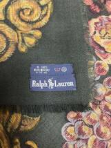 美品◇Ralph Lauren◇ラルフローレン◇ウール100%スカーフ◇花柄_画像9