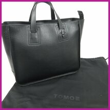 ◎♪TOMOE（トモエ）☆ トートバッグ☆ビジネスバッグ☆黒☆美品☆横型☆B4対応☆本革_画像1