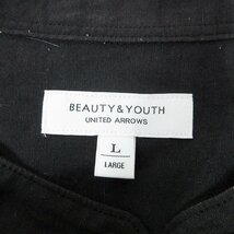 ▽■BEAUTY&YOUTH UNITED ARROWS(ビューティ＆ユースユナイテッドアローズ)◇メンズスタンドカラーシャツ半袖◇ブラック◇Lサイズ◇美品◇_画像6