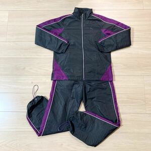 PUMA Puma WIND CELL nylon jersey Wind breaker Zip up top and bottom set setup M size black purple lady's 