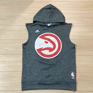 adidas アディダス ATLANTA HAWKS アトランタホークス スウェットパーカー ノースリーブパーカー Mサイズ NBA バスケットボール 美品