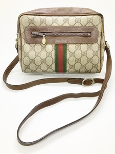 ◆◆【GUCCI】 グッチ オールドグッチ シェリーライン ショルダーバッグ ブラウン/ベージュ oi ◆◆