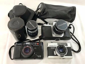 【中古品】【ジャンク品】(4点set)[フィルムカメラ]Canon AF35M/ASAHI PENTAX SV/KONICA C35[レンズ]Takumar 1:3.5/135【送料別】TD0108