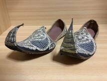 民族靴 アラビア インド 革造り とんがり靴 伝統古玩_画像2