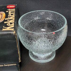 ■特大ガラスボウル■iittala イッタラ Kekkerit ■開口部直径19cm　高さ18cm■北欧　フィンランド　ティモ・サルパネヴァ 