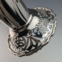 1899年 英国アンティーク 純銀製 花瓶ペア ピアス装飾 計445g Manoah Rhodes_画像4