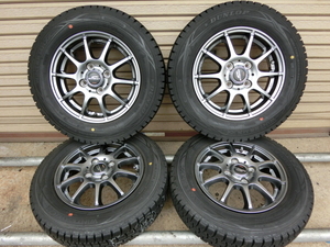 ★ 145/80R13 ★ 4本セット!! ★ DUNLOP WM01 ★ 軽量アルミホイール付　約9.8分山　タイヤ溝新品に近いです。軽自動車に