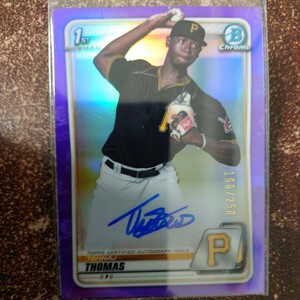 【250枚限定】MLB 2020 Bowman〈TAHNAJ THOMAS〉直筆サイン 1st BOWMAN ピッツバーグ・パイレーツ Topps