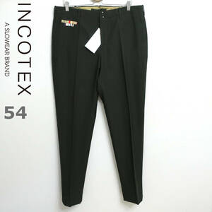  new goods INCOTEX INCOTEX wool . top class chinos slacks tapered pants slim pants deep green dark olive 54 3XL size 