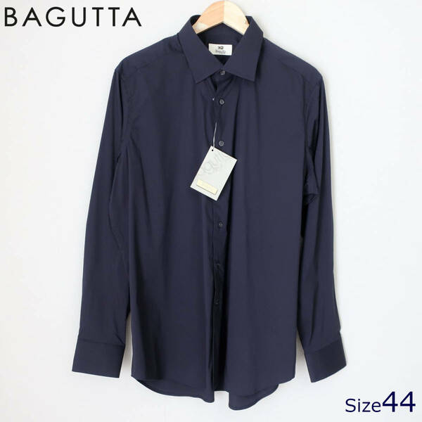 新品 未使用 BAGUTTA バグッタ ストレッチ ドレスシャツ ボタンシャツ 長袖シャツ シャツ 濃紺 ダークネイビー メンズ 44 2XL ～ 3XL 3L 4L