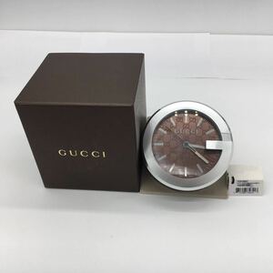 GUCCI グッチ 置き時計 テーブル クロック ブラウン YC210007 電池交換済み GG 箱付属 新品電池交換済 動作確認済