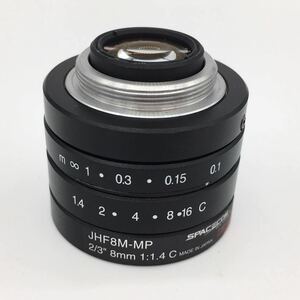 SPACECOM JHF8M-MP 2/3インチ型用 高解像度 レンズ 焦点距離 8mm F1.4 Cマウント CCTV MEGA PIXEL 中古