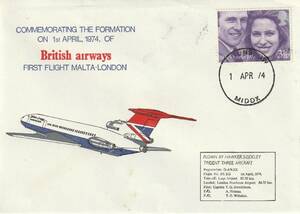 FFC　１９７４年　　British airways　　Malta-Lonndon　　C