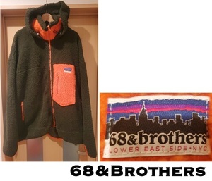 68&brothers Boa Hooded Zip Jkt XLフリースジャケット/patagoniaレトロPROPS-STOREカーディガンAlwayth NORTH FACE BEAMS stussy supreme 