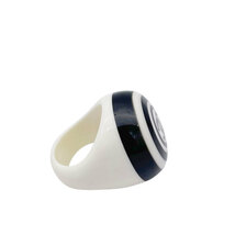 CHANEL シャネル プラスチックリング 指輪 ココマーク ホワイト/ブラック 約12号_画像6