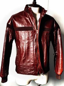 美色ワインレッド BEAMS取扱 unknown leathers（羊革）シープスキンラムレザー シングルライダース ジャケット M