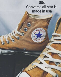 Vintage Converse all star HI made in usa 80s コンバース オールスター ハイカット スニーカー ボックス 囲みロゴ アメリカ製 ビンテージ