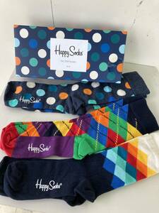  Happy Socks 3足セット/サイズ36-40 ハッピーソックス 23～25.5㎝☆未使用