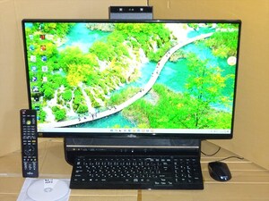 富士通27型ワイドモニタ一体型 Core i7 Win11 22H2 高速動作新品SSD 500GB HDD 3TB office2016 ブルーレイ 地デジ・BS・CS 搭載 FH90B3