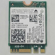 Intel DualBand Wireless-AC7265 内蔵 無線LANカード 7265NGW M.2 NGFF 867Mbps Bluetooth4.2 P02247_画像1