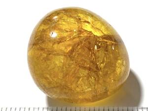 研磨された黄水晶（シトリン）原石・9-10・13g（ブラジル産鉱物標本）