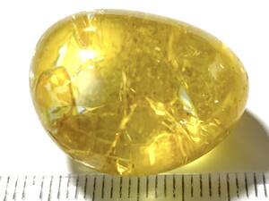 研磨された黄水晶（シトリン）原石・9-7・14g（ブラジル産鉱物標本）