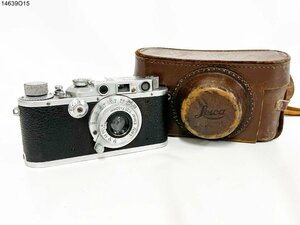 ★シャッターOK◎ Leica ライカ Ⅲa Leitz Elmar 1:3.5 F=50mm レンジファインダー ボディ レンズ ケース付 14639O15-7