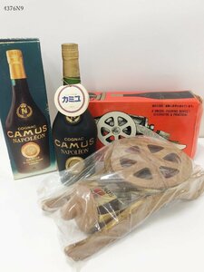 ★未開栓 CAMUS NAPOLEON カミュ ナポレオン COGNAC コニャック ブランデー 洋酒 古酒 砲台 箱付き 4376N9.