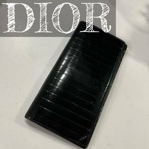 christian dior クリスチャンディオール ディオールオム　長財布　エナメル CD 折り財布