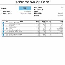 動作確認済み 1858時間 Apple純正 PCIe APPLE SSD SM256E 251GB (MacBook Pro， Air，Mac Pro，Mac mini) SMART正常 消去済み_画像4