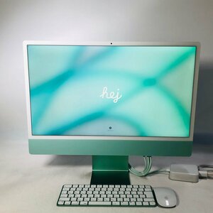 美品 iMac Retina 4.5Kディスプレイモデル 24インチ (Mid 2021) Apple M1 8コア/8コアGPU/8GB/SSD 256GB グリーン MGPH3J/A