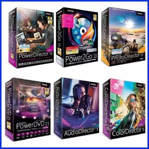 PC5台!【豪華6点セット！】CyberLink PowerDVD 21+PowerDirector 19+Power2Go13+PhotoDirector 12+AudioDirector 11+ColorDirector 9 Ultra