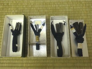 ☆和装小物 男物 羽織紐 4点セット 絹100% 未使用品 ⑧☆J840