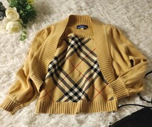 バーバリー　BURBERRY BLUE LABEL　ニットアンサンブル ２点セット　ノバチェック　ホース刺繍　_画像3