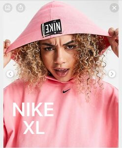 新品　NIKE ナイキ　パーカー　ピンク　カットソー　ロゴ　刺繍　パーカ　XL