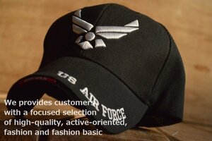 United States AIR FORCE キャップ 帽子 メンズ 7998819 9009978 E-8 BLACK ブラック 新品 1円 スタート