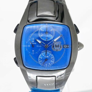 1円 ジーエスエックス GSX blue in black BTS 世界300本限定 ブルー文字盤 クロノグラフ メンズ 腕時計 クオーツ ウォッチ 9422023112