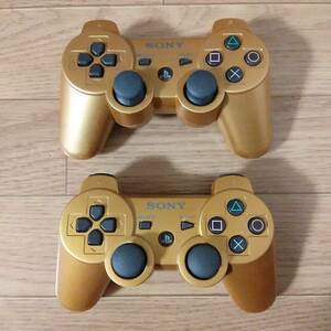 2個セット 送料無料 純正 ソニー SONY PS3 Controller コントローラ コントローラー デュアルショック3 DUALSHOCK3 Gold ゴールド 金 金色