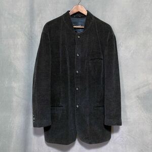 80s〜90s archive GIORGIO ARMANI ジョルジオアルマーニ 畝織 ベロア スタンドカラー ジャケット size.50(L) グレー vintage Made in Italy