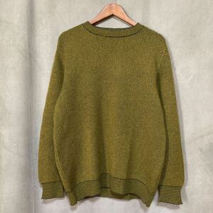 イタリア製 VINTAGE HERNO ヘルノ cashmere sweater カシミヤ100% バーズアイ ニット クルーネック セーター size.52 (LL) イエロー Italy