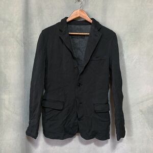 AD2005 archive COMME des GARCONS HOMME コムデギャルソンオム 製品染 ポリ縮絨 テープデザイン 3B テーラードジャケット size.S ブラック