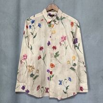 美品 Paul Smith COLLECTION ポールスミス コレクション ガーデンパーティー フローラル プリント シャツ 長袖 size.L ベージュ 花柄 総柄_画像1