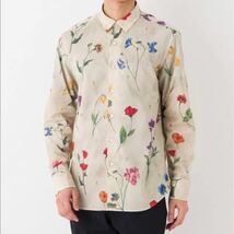 美品 Paul Smith COLLECTION ポールスミス コレクション ガーデンパーティー フローラル プリント シャツ 長袖 size.L ベージュ 花柄 総柄_画像8