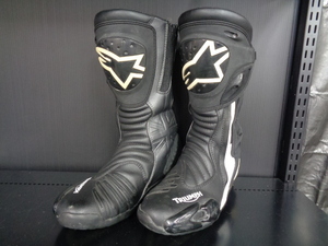 44サイズ(28.5ｃｍ相当)★Alpinestars x TRIUMPH ＡS1 レーシングブーツ ブラック/ホワイト★