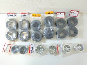 ム15【80】1円～ タミヤ 京商 HPI RCパーツ タイヤ Vパターンブロック ネオブロック GT2 Dコンパウンド ホイール クロームメッキ 他 まとめ