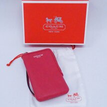 美品 コーチ COACH スマホケース レザー 携帯 ケース ピンク カード入れ_画像5