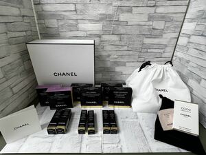 【36906.1107KA】中古　美品◆CHANEL　化粧品　おまとめ◆　シャネル　アイシャドウ　チーク　口紅　ロゴ入り巾着　6種12点セット　