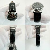 オリエント　腕時計　自動巻き 黒　AC00-C0-B 日本製　ORIENT バンビーノ　ステンレス　レザー_画像5